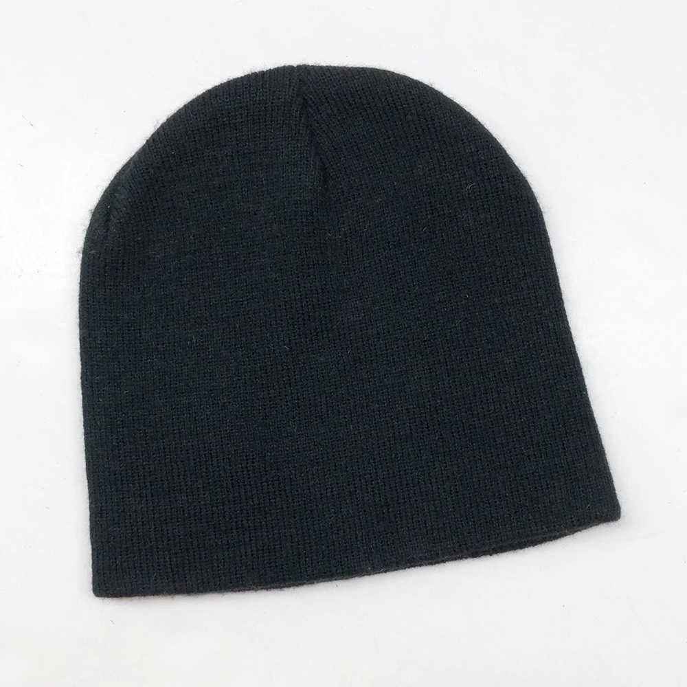 Tan’s Club solid black knit beanie